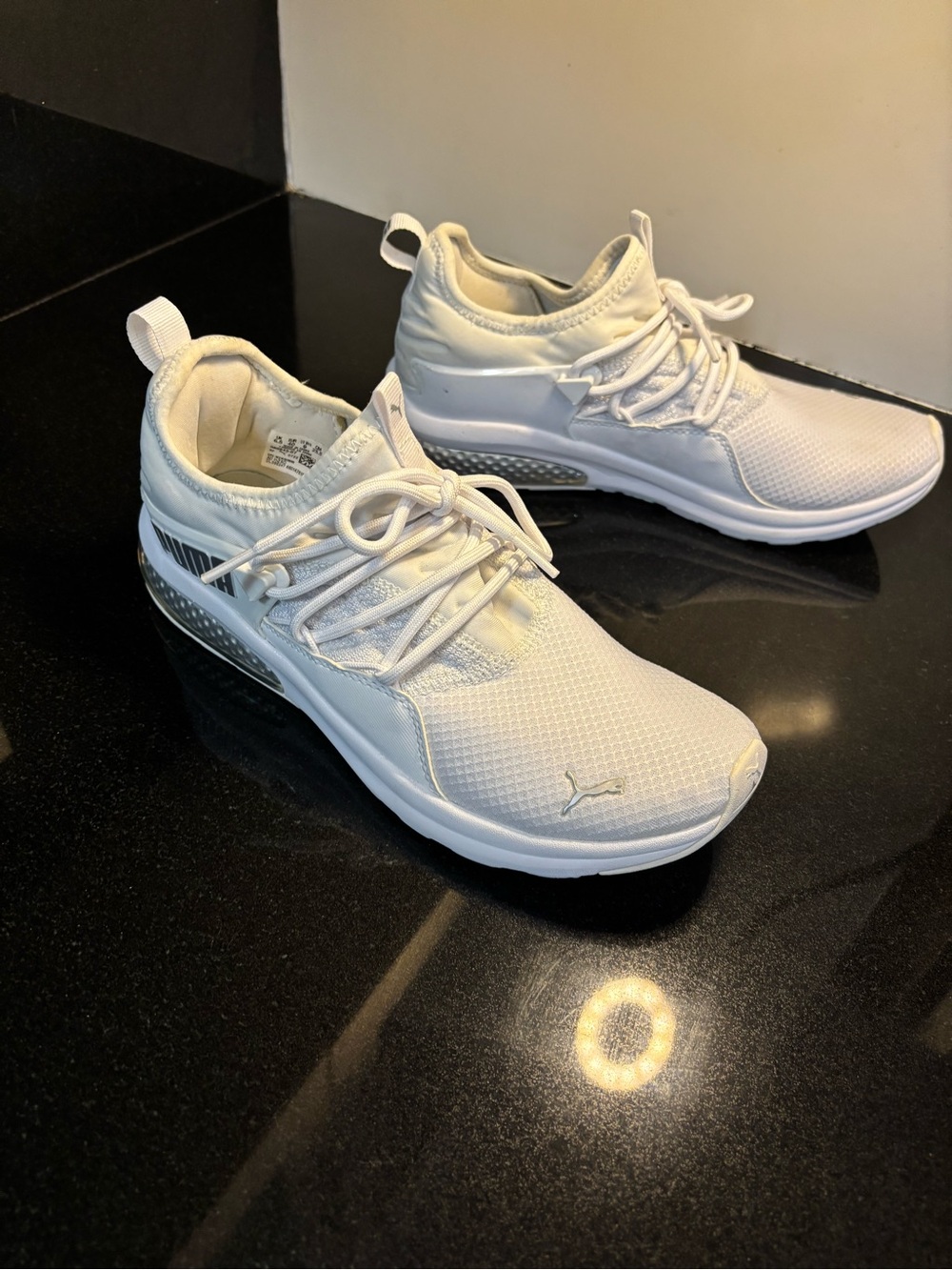 Puma All-White Lightweight Runner Sneakers